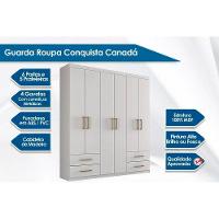 Guarda Roupa Casal 6 Portas E 4 Gavetas C- Pés Canadá Plus Cinamomo-off White - Conquista