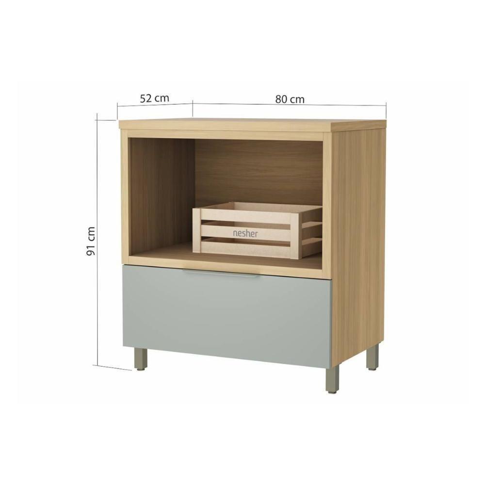 Bancada De Banheiro Balcão Marquesa C- 1 Gaveta E 1 Nicho 80cm Branca-nature - Nesher - 4