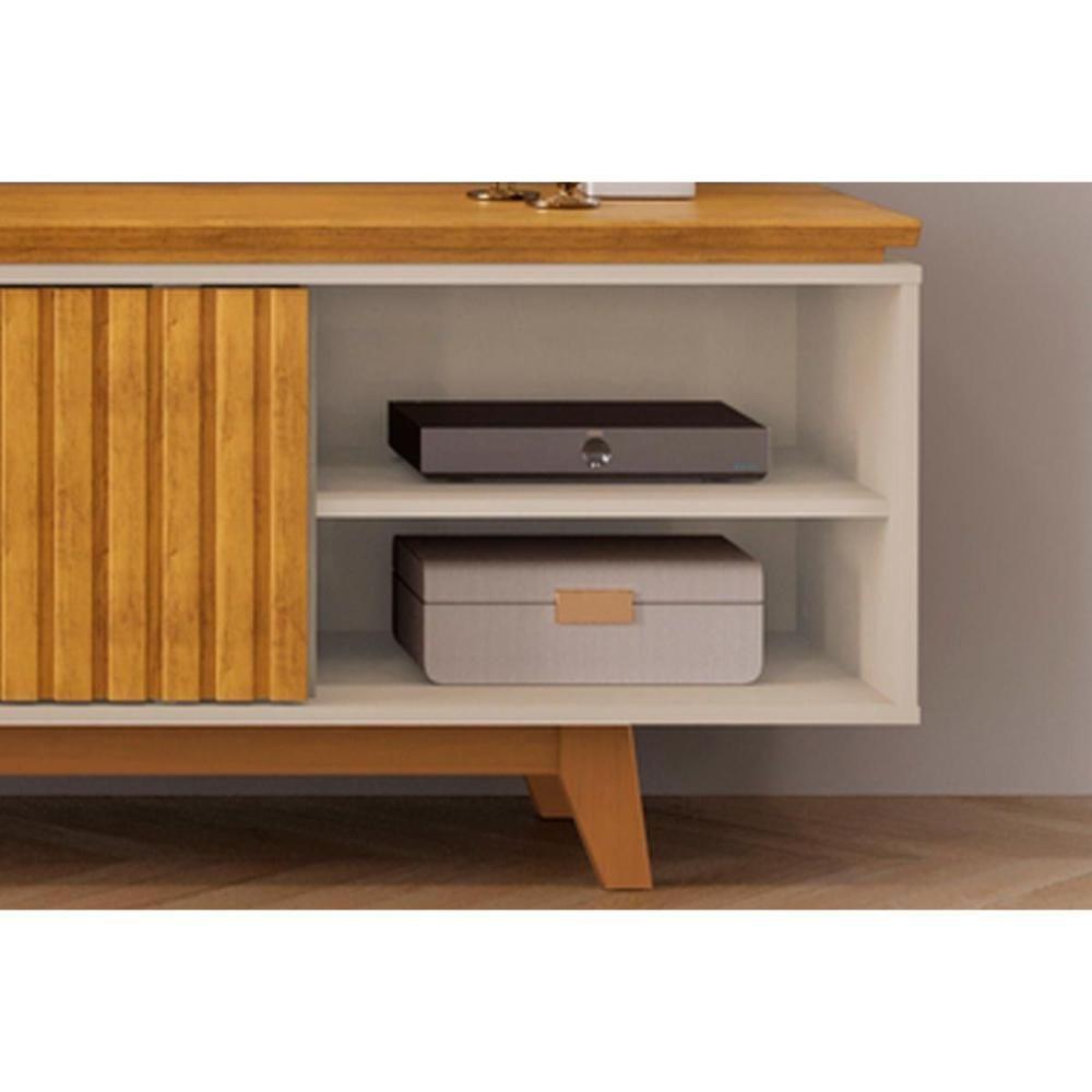 Estante P- Sala Até 75 Polegadas Loren Ripada C- Nichos 200x194cm Cedro-bali - Dj Móveis - 4