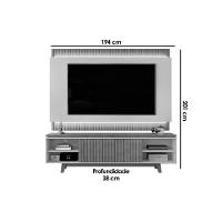 Estante P- Sala Até 75 Polegadas Loren Ripada C- Nichos 200x194cm Cedro-bali - Dj Móveis - 2