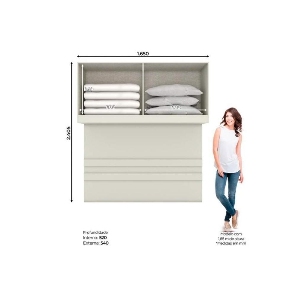 Armário Ponte Modulado Aéreo Casal Mc11 Seletto C- 4 Portas Areia - Henn - 3