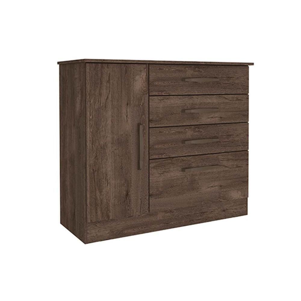 Cômoda Solteiro Chicago C- 1 Porta E 4 Gavetas Cinamomo - Tcil Móveis - 9