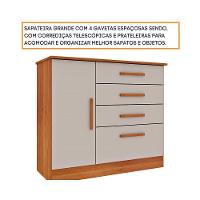 Cômoda Solteiro Chicago C- 1 Porta E 4 Gavetas Cinamomo - Tcil Móveis