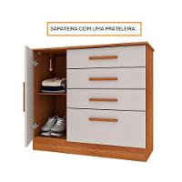 Cômoda Solteiro Chicago C- 1 Porta E 4 Gavetas Cinamomo - Tcil Móveis - 5