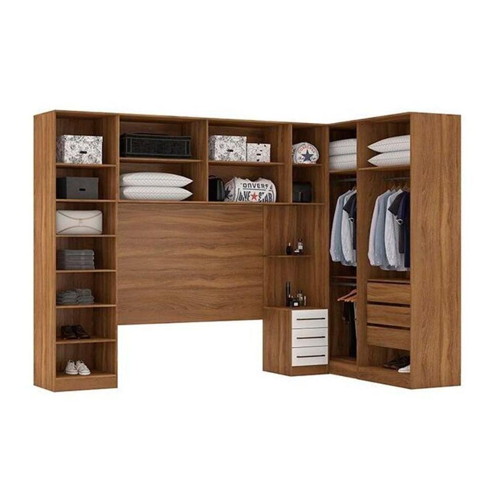 Quarto Modulado Casal Irlanda 6 Peças (3 Armários + 1 Ponte Aérea + 2 Complementos) Qcm163 Amendola-branco - Demóbile - 3