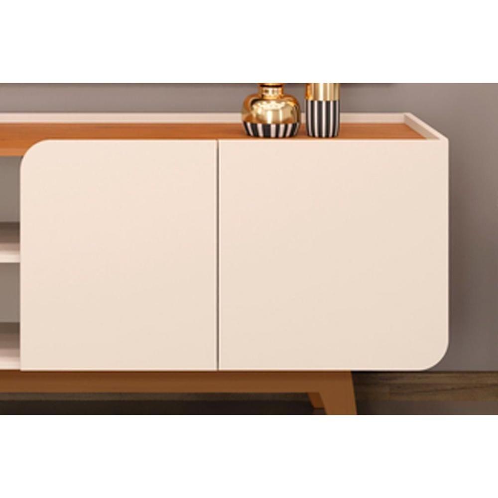 Estante P- Sala Até 75 Polegadas Nadine C- Led E Nichos 220x196cm Bali-cedro - Dj Móveis - 4