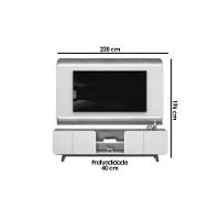 Estante P- Sala Até 75 Polegadas Nadine C- Led E Nichos 220x196cm Bali-cedro - Dj Móveis - 2