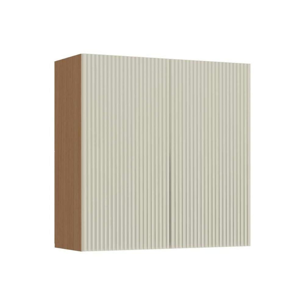 Armário Aéreo Cozinha Modulado Simone Mendes Com 2 Portas 80cm Carvalho Cinza - 1