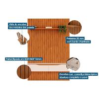 Estante P- Sala Até 55 Pol Pratic Ripado C- 2 Gavetas 143x240cm Cedro-bali - Dj Móveis - 3