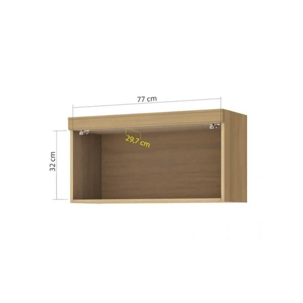 Armário Aéreo Cozinha Modulado Marquesa Com 1 Porta Basculante 80 Cm Nature - 4
