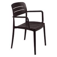 Cadeira Tramontina Amélia Em Polipropileno Marrom Com Braços Tramontina - 1