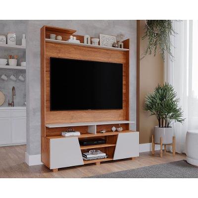 Painel Home P- Tv Até 55 Pol Master C- 2 Prateleiras E Pés 135x183cm Cinamomo-off White - Permóbili
