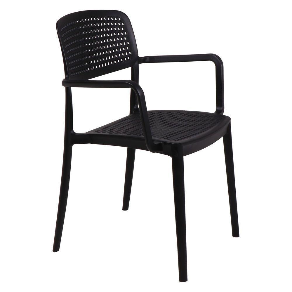 Cadeira Tramontina Serena Em Polipropileno Preto Com Braços Tramontina - 1