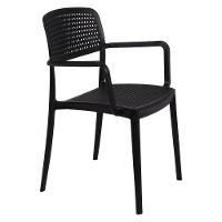 Cadeira Tramontina Serena Em Polipropileno Preto Com Braços Tramontina - 1