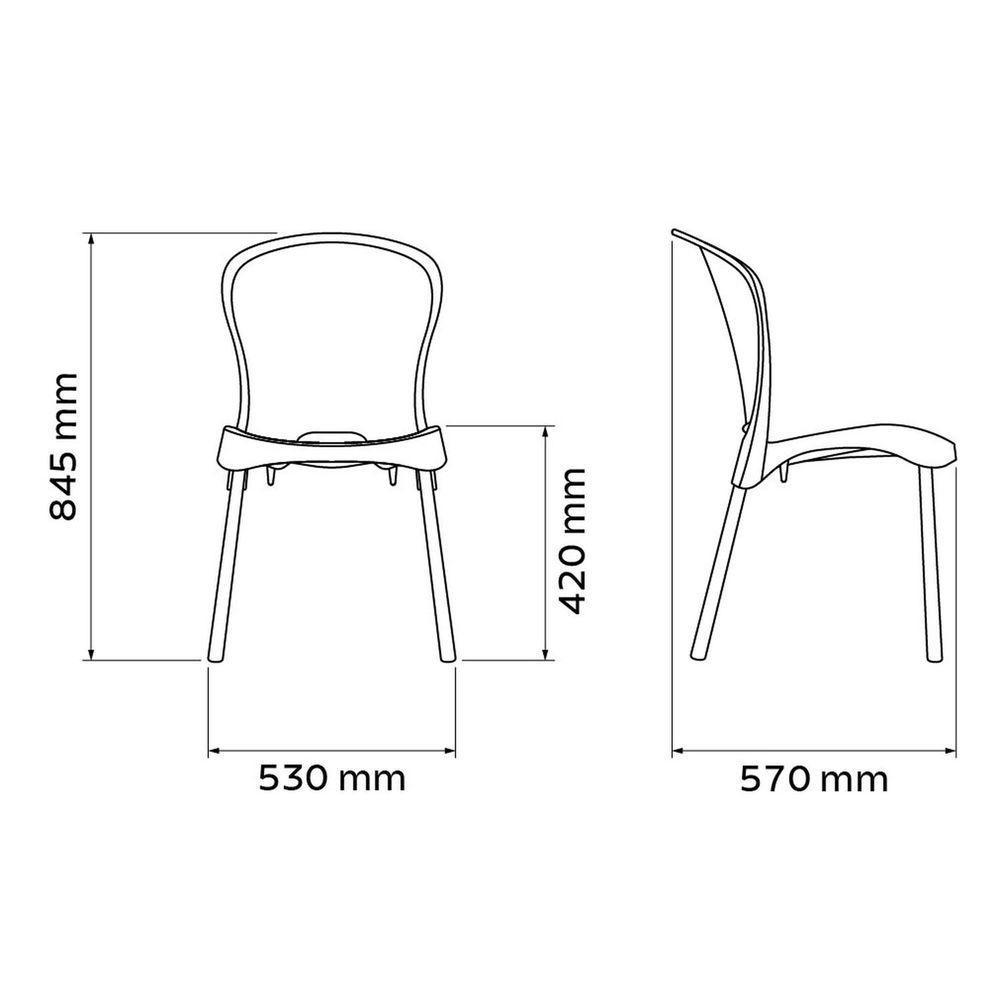 Cadeira Tramontina Grace Com Braços Em Polipropileno Preto Tramontina - 5