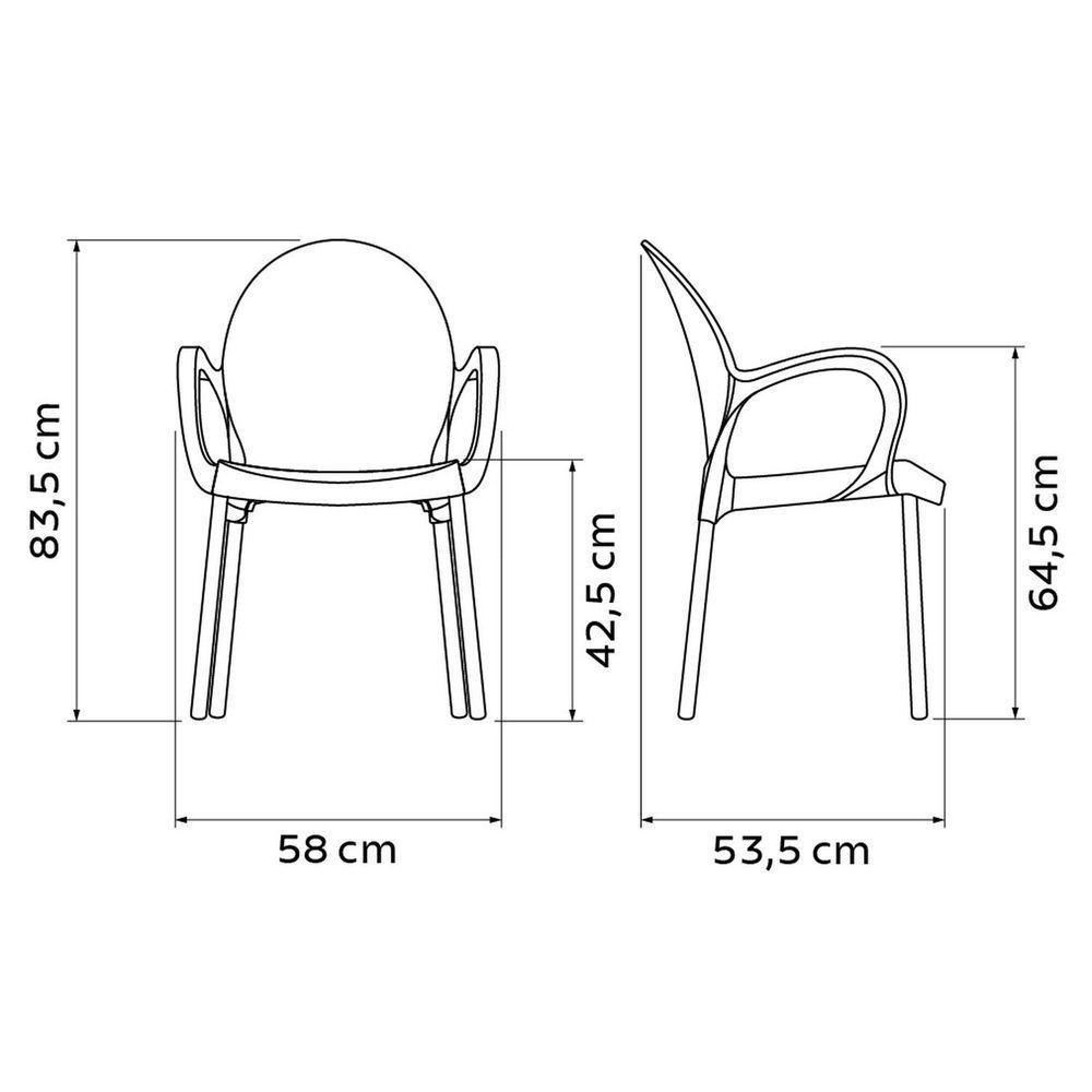 Cadeira Tramontina Grace Com Braços Em Polipropileno Preto Tramontina - 6