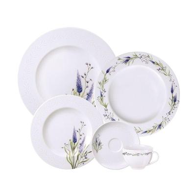 Aparelho De Jantar Tramontina Lilla Em Porcelana Decorada 30 Peças Tramontina