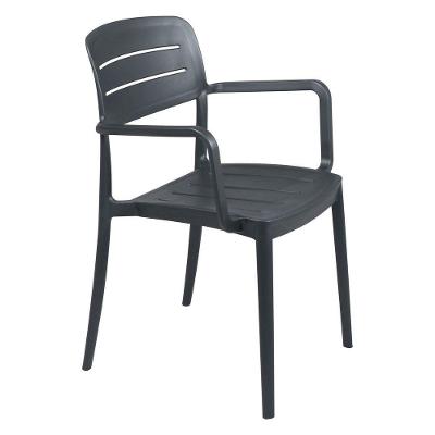 Cadeira Tramontina Amélia Em Polipropileno Grafite Com Braços Tramontina