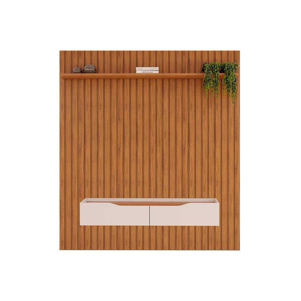 Estante P- Sala Até 65 Pol Pratic Ripado C- 2 Gavetas 183x240cm Cedro-bali - Dj Móveis - 5