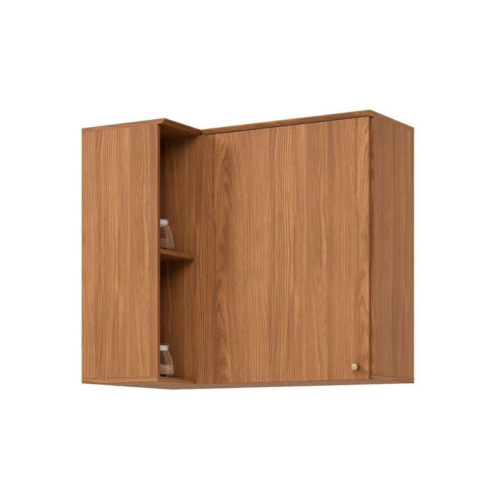 Módulos De Cozinha Requinte Requinte Canto Reto Com 1 Porta 94cm Nature2 Aéreos + 1 Balcão + 1 Complemento - 4