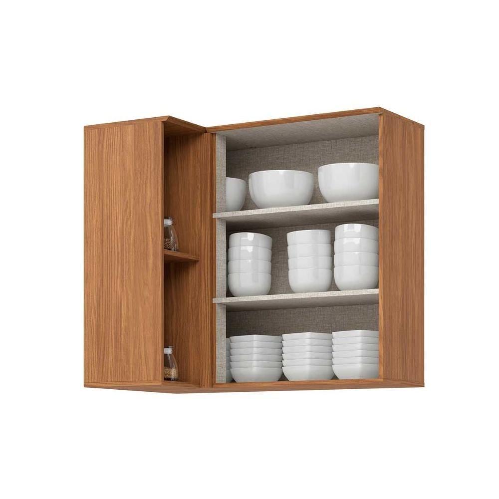 Módulos De Cozinha Requinte Requinte Canto Reto Com 1 Porta 94cm Nature2 Aéreos + 1 Balcão + 1 Complemento - 5