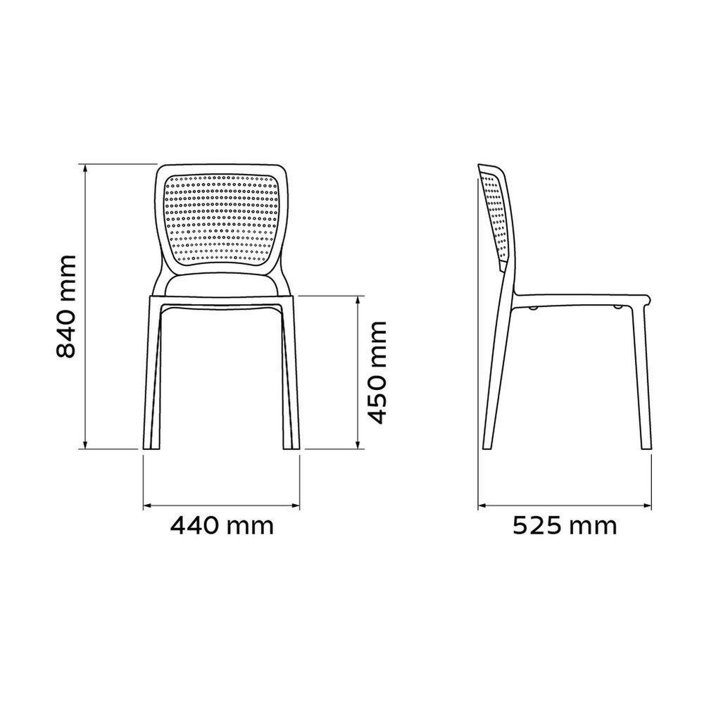 Cadeira Tramontina Safira Em Polipropileno E Fibra De Vidro Areia Tramontina - 5