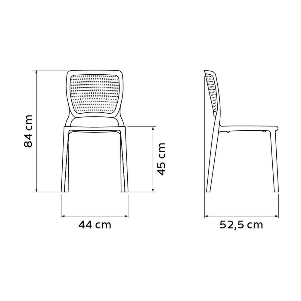 Cadeira Tramontina Safira Em Polipropileno E Fibra De Vidro Areia Tramontina - 6