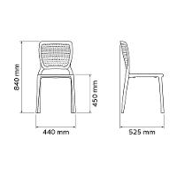 Cadeira Tramontina Safira Em Polipropileno E Fibra De Vidro Areia Tramontina - 5