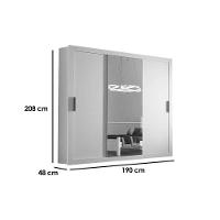 Guarda Roupa Solteiro 3 Portas De Correr E 4 Gavetas C- Pés Veneza Luxo Naturalle-ripado 3d - Rufato - 3