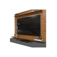 Painel Quarto P- Tv Até 60 Pol Levi C- Prateleiras 160x146cm Off White-freijó - Dj Móveis