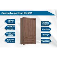 Guarda Roupa Casal 2 Portas De Correr E 4 Gavetas C- Pés Briz Be25 Branco - Henn