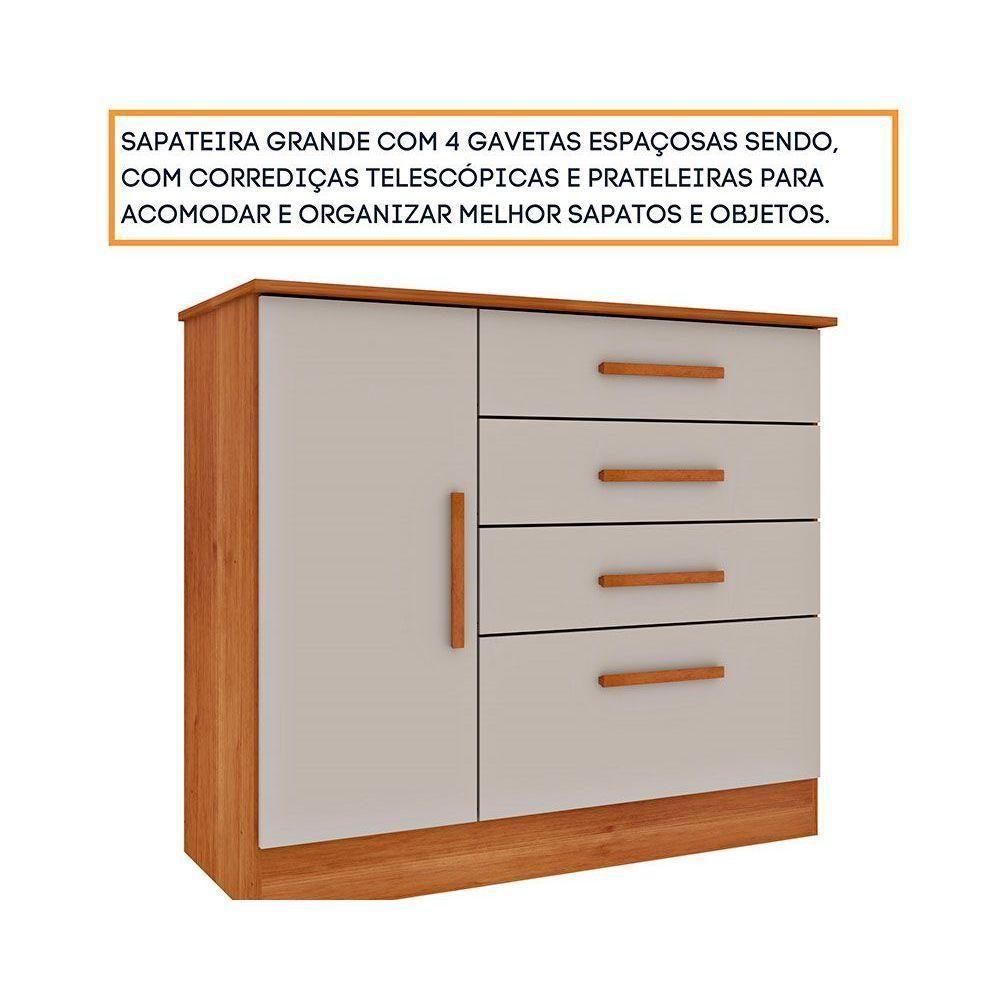 Cômoda Solteiro Chicago C- 1 Porta E 4 Gavetas Branco-neve - Tcil Móveis - 4