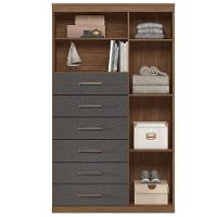 Cômoda Alta 1 Porta 6 Gavetas Marbella Jatobá Grafite - 3