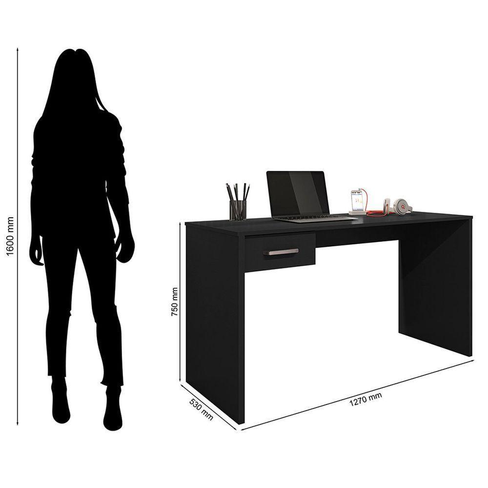 Mesa Para Computador Com 1 Gaveta Gávea Preto - 5