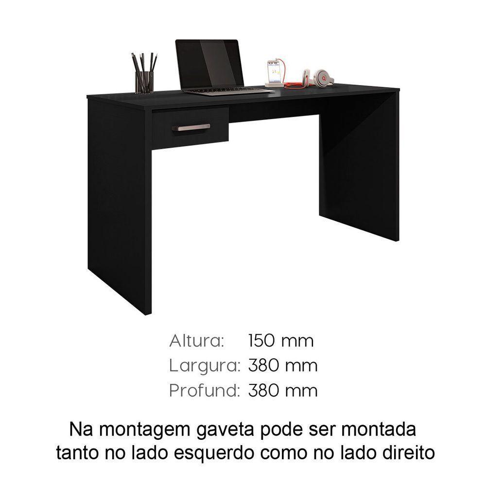 Mesa Para Computador Com 1 Gaveta Gávea Preto - 6