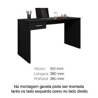 Mesa Para Computador Com 1 Gaveta Gávea Preto - 6