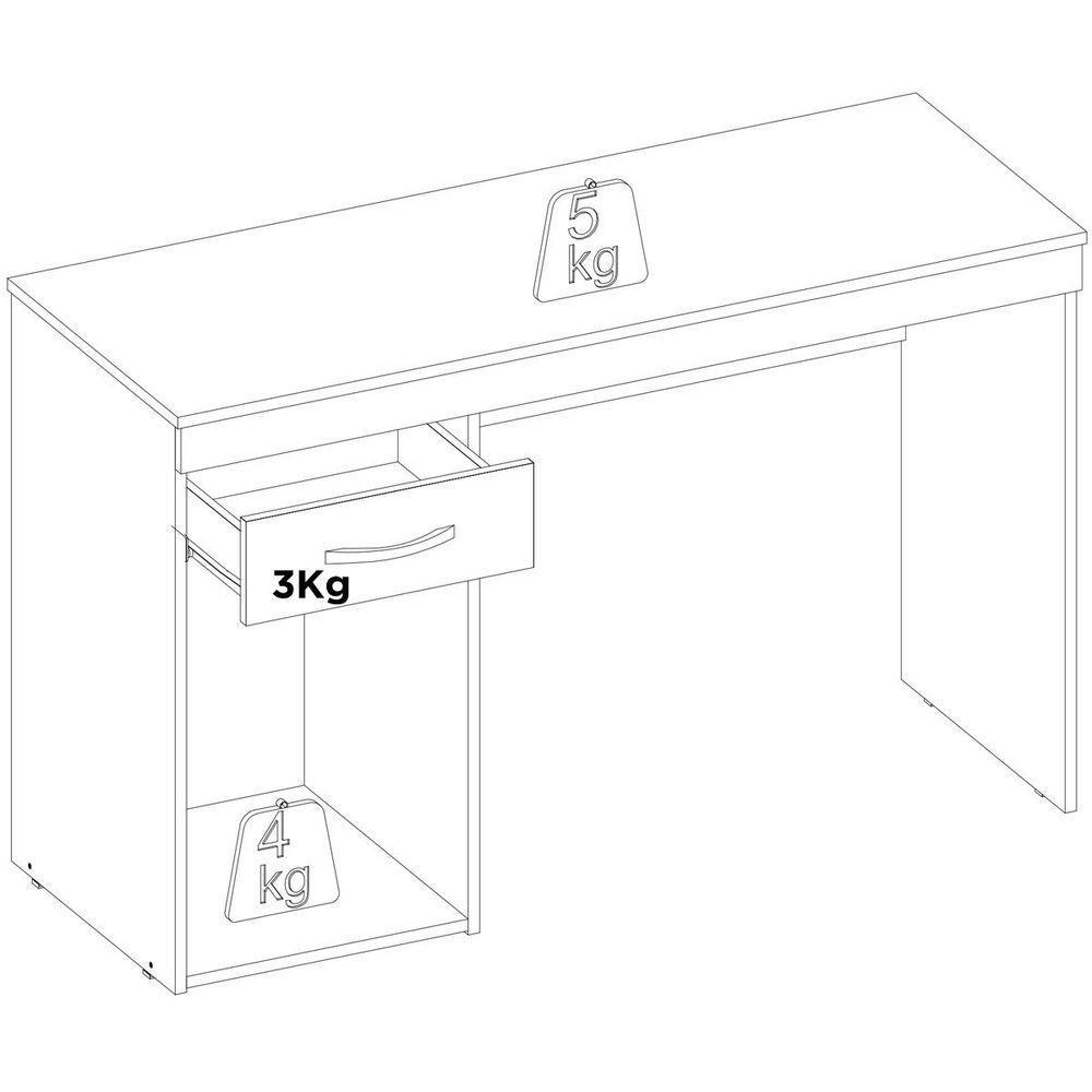 Mesa Para Computador Escrivaninha 1 Gaveta 1 Porta Glória Amêndola Touch - 5