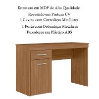 Mesa Para Computador Escrivaninha 1 Gaveta 1 Porta Glória Amêndola Touch