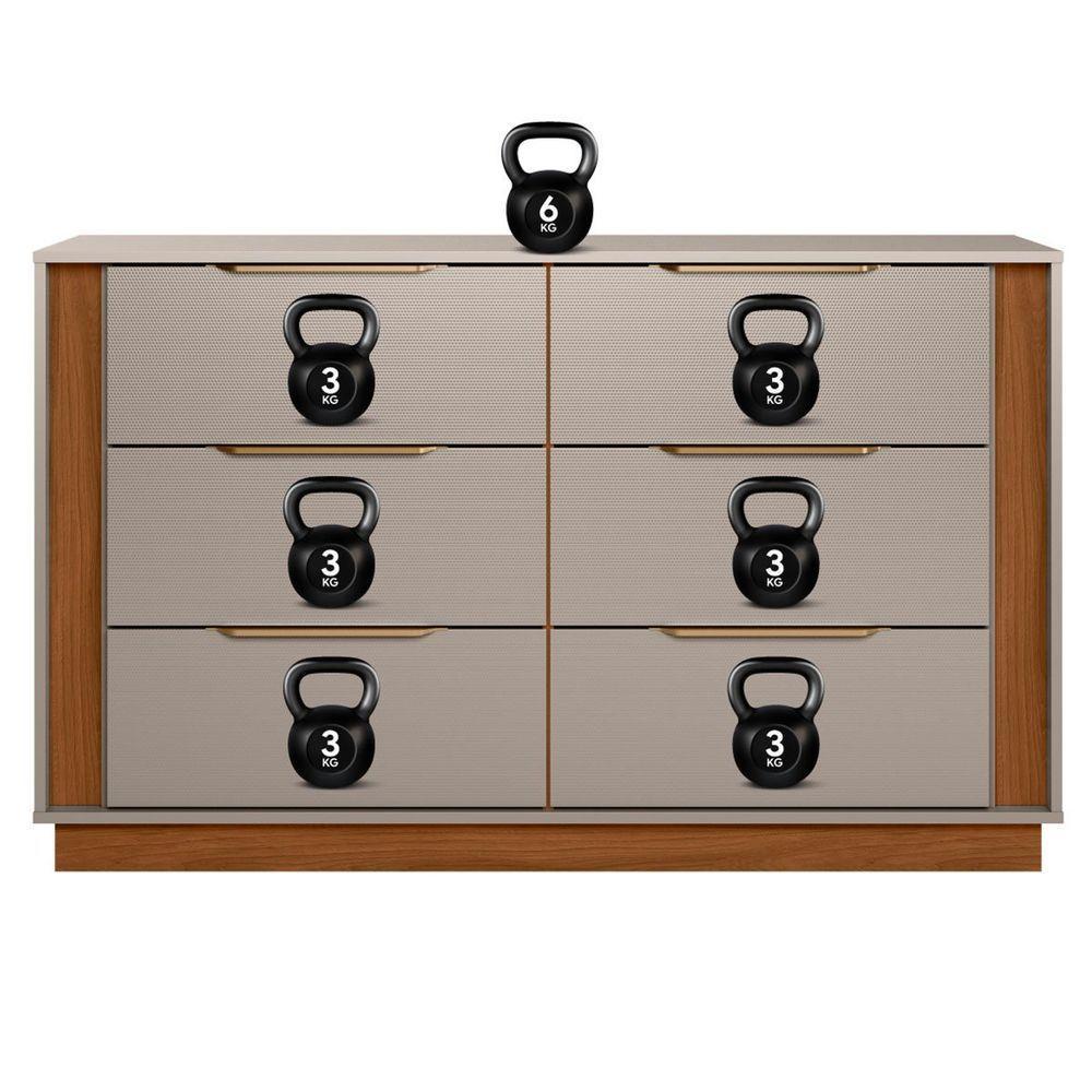 Cômoda Grande Com 6 Gavetas Giane Nogueira Nude - 4