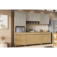 Kit De Cozinha Completa 5 Peças Simone Mendes 5 Peças (2aéreos+2balcões+1paneleiro) C5p114 Carvalho-cinza - Nesher - 1