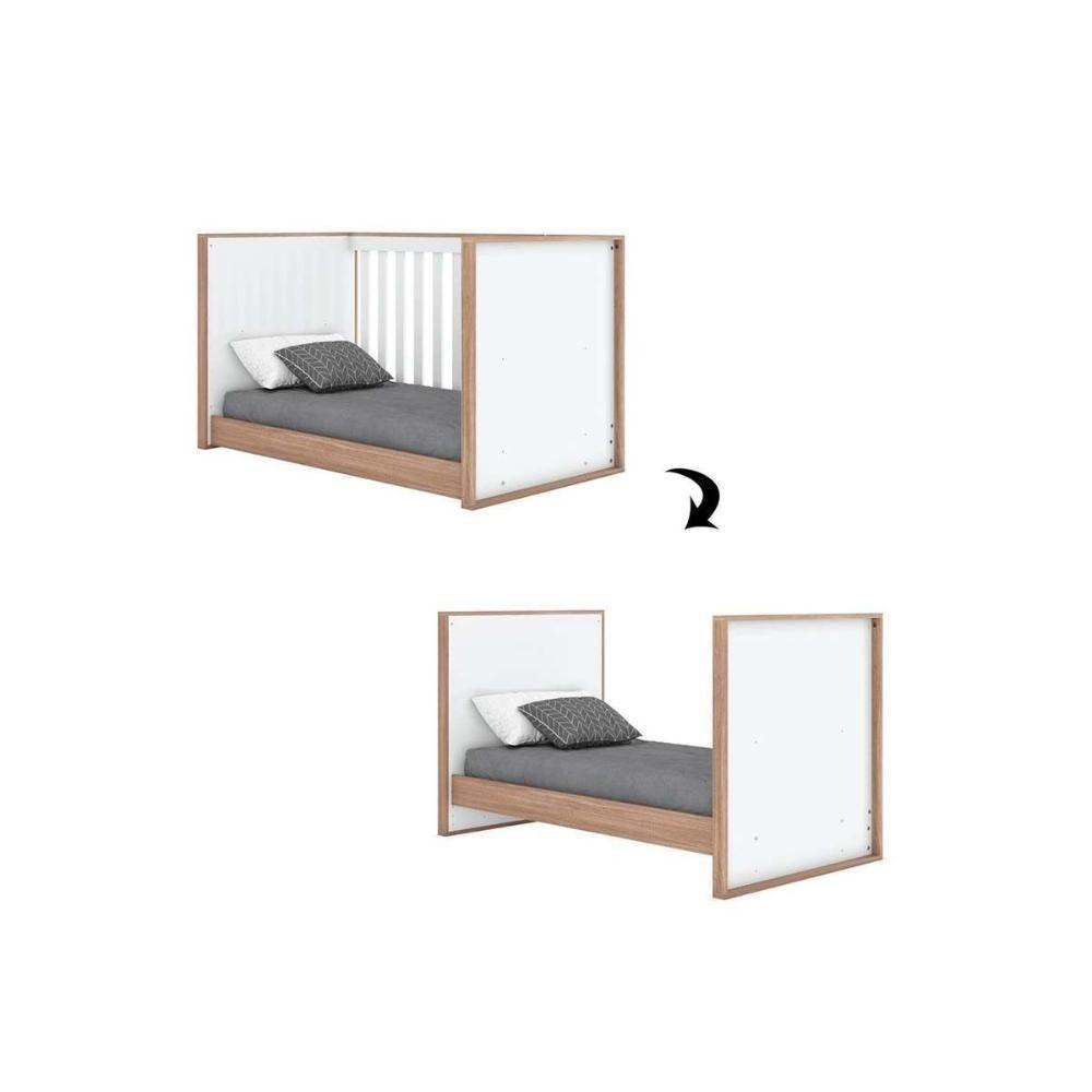 Quarto De Bebê Completo Confete 2 Peças (1 Cômoda + 1 Berço) Qi65 Branco-jequitiba - Henn - 9