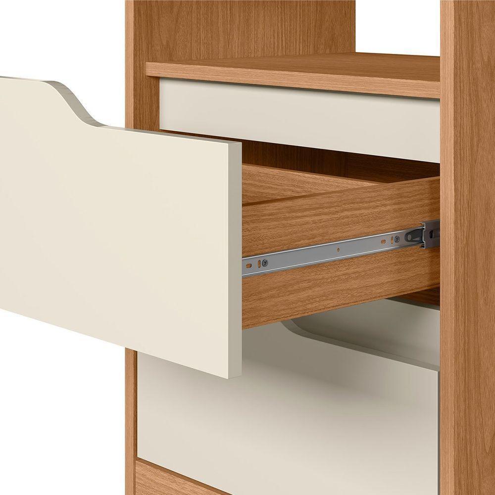 Kit 2 Mesas de Cabeceira 2 Gavetas Sara Flex Freijo Off White - 7