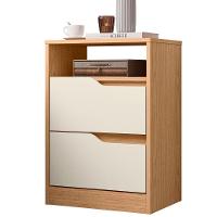 Kit 2 Mesas de Cabeceira 2 Gavetas Sara Flex Freijo Off White - 2