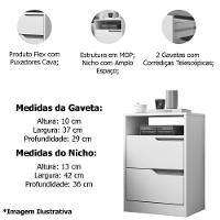 Kit 2 Mesas de Cabeceira 2 Gavetas Sara Flex Freijo Off White - 5
