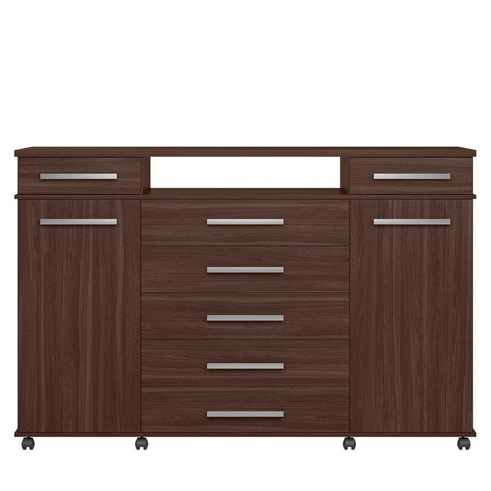 Cômoda Sapateira 2 Portas 7 Gavetas Com Rodízios River Café Touch - 1