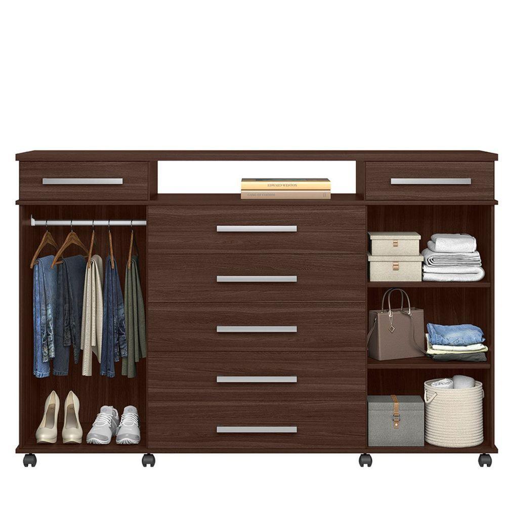 Cômoda Sapateira 2 Portas 7 Gavetas Com Rodízios River Café Touch - 2