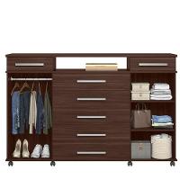 Cômoda Sapateira 2 Portas 7 Gavetas Com Rodízios River Café Touch - 2