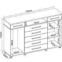 Cômoda Sapateira 2 Portas 7 Gavetas Com Rodízios River Café Touch - 3