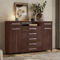 Cômoda Sapateira 2 Portas 7 Gavetas Com Rodízios River Café Touch - 5