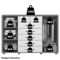 Cômoda Sapateira Grande 7 Gavetas 2 Portas Mdp Mdf Santana Freijó Titanium - 3